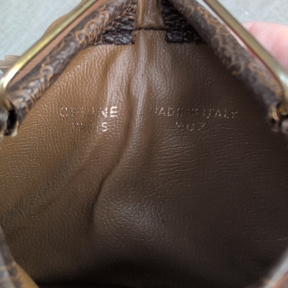 Vintage Celine Macadam Triangular Brown Leather Coin Purse - Picture 8 of 10